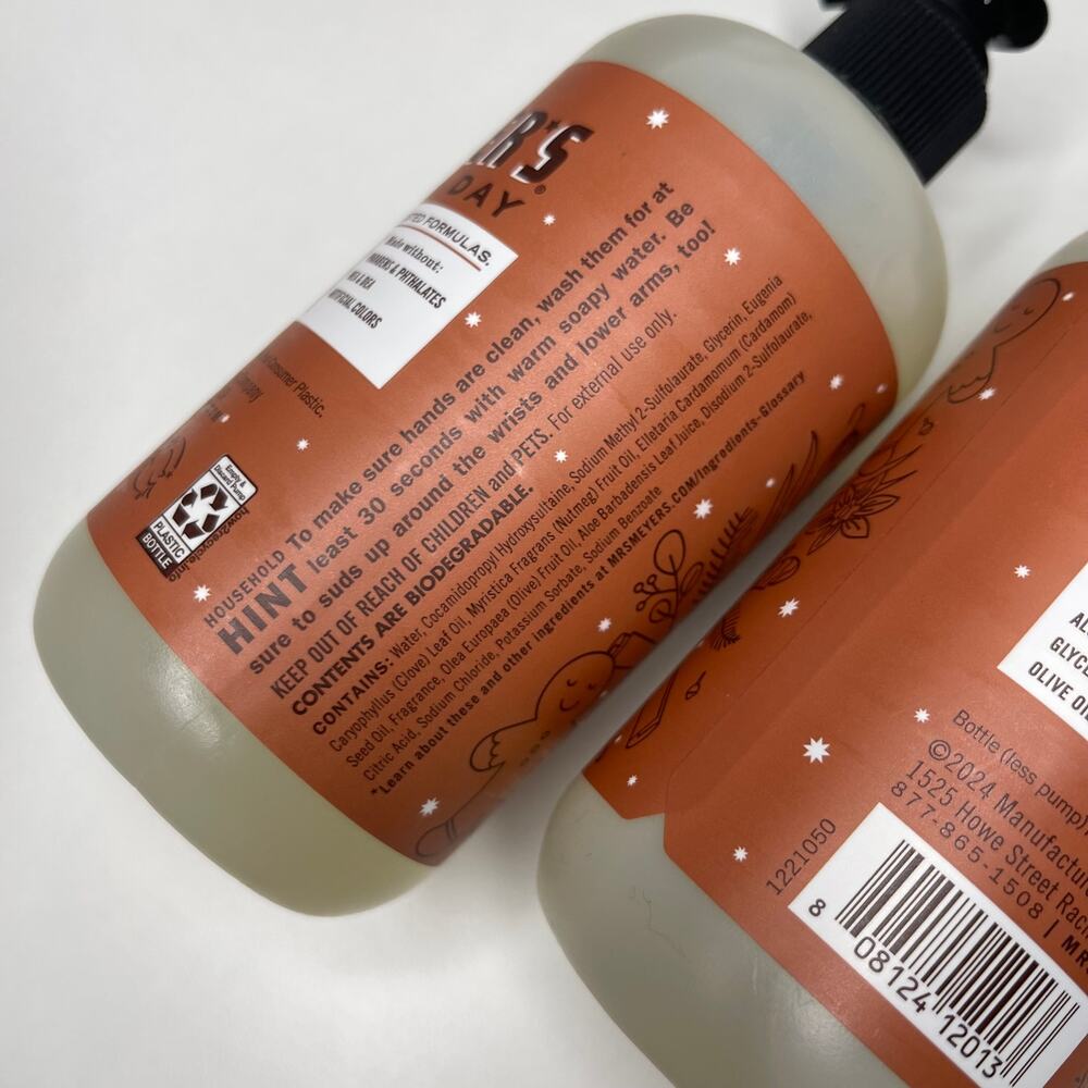 Set of 2 — Mrs. Meyers Gingerbread Liquid Hand Soap Limited Edition Holiday NEW! - Picture 7 of 10